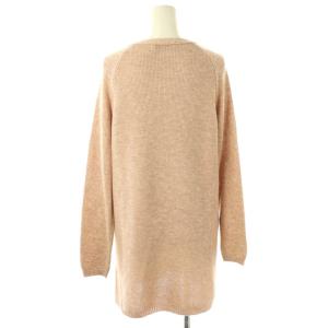 MORABITO ブラン ラメ混ロングニットカーディガン 38 ピンクベージュ /ES OS