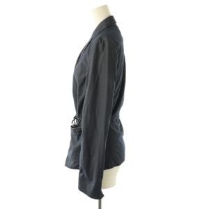 MORABITO ブラン ウエストレザーコードナイロンテーラードジャケット 36 ネイビー /ES OS