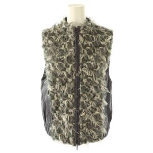 ブラン フロントファーデザインWジップベスト 38 チャコールグレー アイボリー /ES OS