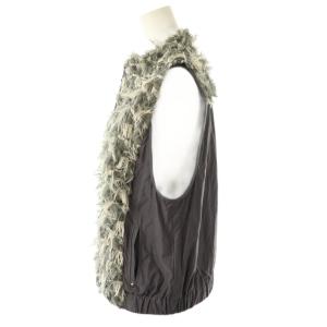 MORABITO ブラン フロントファーデザインWジップベスト 38 チャコールグレー アイボリー /ES OS