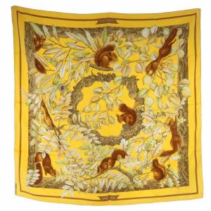 CASSE NOISETTE くるみ割り スカーフ イエロー カレ90 