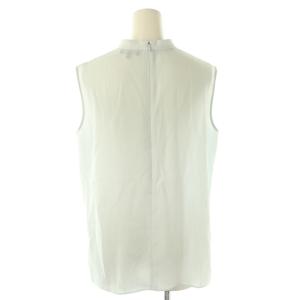 Theory 25SS Satin Crepe Stand Collar Top ブラウス ノースリーブ S 水色 /AT