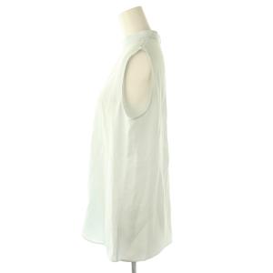 Theory 25SS Satin Crepe Stand Collar Top ブラウス ノースリーブ S 水色 /AT