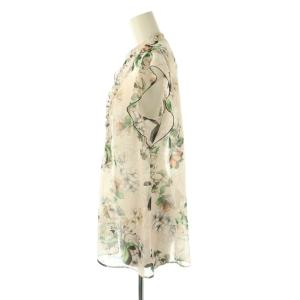 ANAYI 25AW bouquet プリント ミニフリルブラウス 38 coral