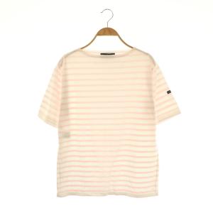 PIRIAC ボーダー半袖Tシャツ カットソー 4 ピンク ホワイト /DF OS SH