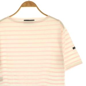 SAINT JAMES PIRIAC ボーダー半袖Tシャツ カットソー 4 ピンク ホワイト /DF OS SH