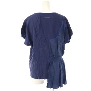 MM6 Maison Margiela S52NC0075 アシンメトリーブラウス カットソー 42 スモークブルー /ES OS SH
