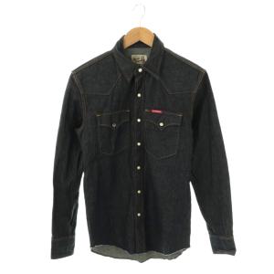 HYSTERIC刺繍 ウエスタンデニムシャツ S ネイビー /DF OS SH