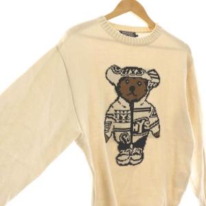 HYSTERIC GLAMOUR HYSTERIC TEDDY ジャカード ニット セーター S ベージュ ブラック ブラウン /ES OS