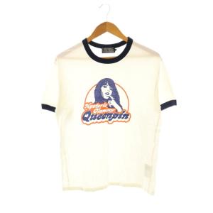 QUEENPIN Tシャツ カットソー 半袖 M ホワイト マルチカラー /DF OS SH