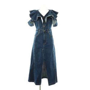24AW デニムフリルワンピース ロング 0 インディゴ /DF OS