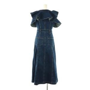 Lily Brown LilyBrown 24AW デニムフリルワンピース ロング 0 インディゴ /DF OS
