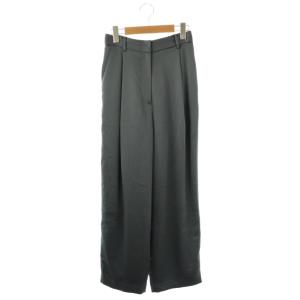 サテン スラックス パンツ タック 1 グレー /AT OS
