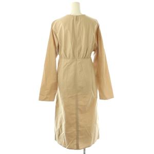 Whim Gazette WhimGazette 金子綾 タイプライタークルーネックワンピース ミモレ ロング 長袖 F ベージュ /AT OS