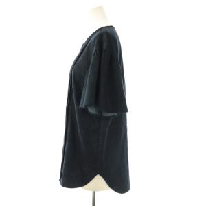 23区 vingt-trois 23SS デニムライクシャンブレー ピンタック ブラウス 半袖 38 ダークネイビー