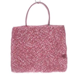 スクエア ワイヤーバッグ ハンドバッグ ロゴ ピンク /SR13