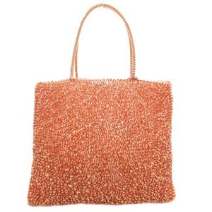 スタンダード スクエア ラージ ワイヤーハンドバッグ 肩掛け PVC オレンジ /GV