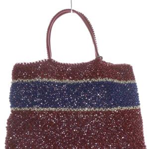 ANTEPRIMA トリコロール スクエア ワイヤーバッグ ハンドバッグ 赤 レッド 青 ブルー /SR14