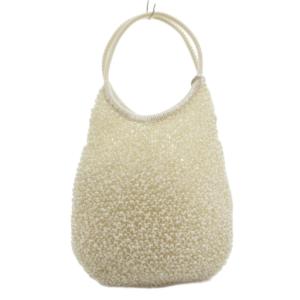 スタンダード ラウンド ワイヤーハンドバッグ 肩掛け PVC 白 ホワイト /GV