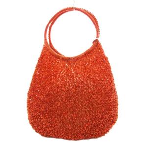 スタンダード ラウンド ワイヤーハンドバッグ 肩掛け PVC オレンジ /GV