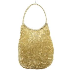 スタンダード ラウンド ワイヤーハンドバッグ 肩掛け PVC ゴールドカラー /GV