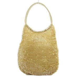 ANTEPRIMA スタンダード ラウンド ワイヤーハンドバッグ 肩掛け PVC ゴールドカラー /GV