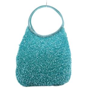 ANTEPRIMA スタンダード ラウンド ワイヤーハンドバッグ 肩掛け PVC 水色 ライトブルー /GV