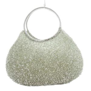 スタンダード ラウンド ワイヤー ハンドバッグ PVC シルバーカラー /GV