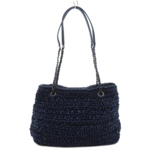 ワイヤーハンドバッグ トート PVC 紺 ネイビー チェーン 肩掛け /GV