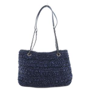 ANTEPRIMA ワイヤーハンドバッグ トート PVC 紺 ネイビー チェーン 肩掛け /GV