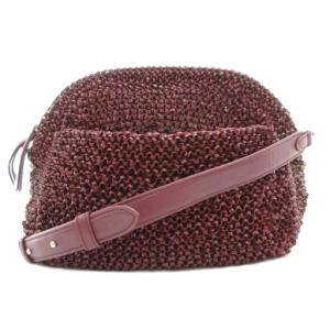 アッティーヴォ マットワイヤーショルダーバッグ PVC ボルドー ワインレッド /GV