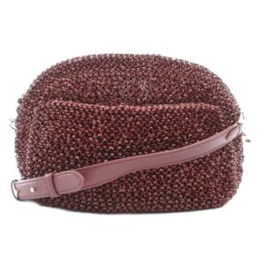 アッティーヴォ マットワイヤーショルダーバッグ PVC ボルドー ワインレッド /GV