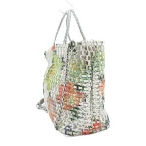 ANTEPRIMA ワイヤーコードメッシュハンドバッグ チェーンショルダー 2WAY 斜め掛け PVC 白 ホワイト フラワープリント