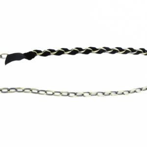 LANVIN コレクション タグ付き シーリングスタンプ チェーンネックレス リボン F 金色 ゴールドカラー /UO