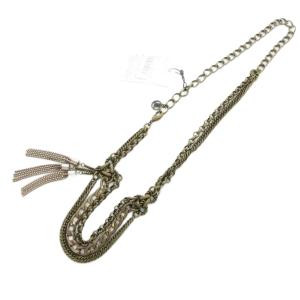 LANVIN コレクション タグ付き チャンキーチェーンベルト アンティーク調 F 金色 ゴールドカラー /UO