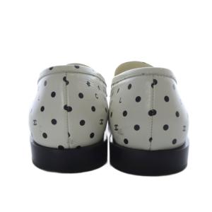 CHANEL  24SS ローファー ココマーク ドット柄 36C ホワイト