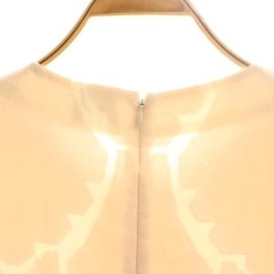 Grace Class バックドレープジャガードワンピース ひざ丈 ノースリーブ 38 アイボリー /AT OS