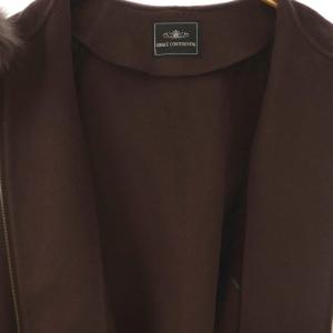GRACE CONTINENTAL ポンチョ風トリミングコート フォックスファー 36 ブラウン