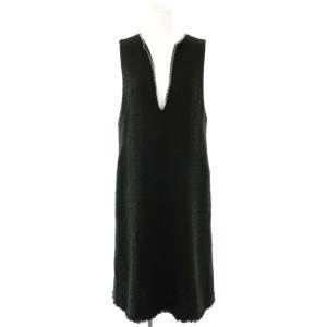 チェックツィードジャンパースカート ワンピース ロング 36 ブラック /DO OS