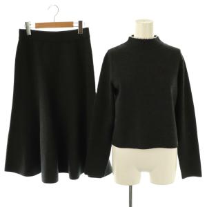 23AW セットアップ ファインメリノ パールネックプルオーバー スカート 38 ダークグレー /DO