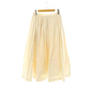 タックギャザースカート フレアスカート ロング S オフホワイト /DF OS