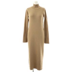 総針Iラインニットワンピース ロング ベージュ /DF OS