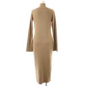 NOBLE 総針Iラインニットワンピース ロング ベージュ /DF OS