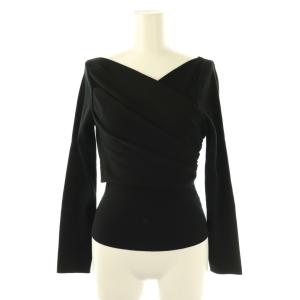 25SS カシュクールニットプルオーバー カットソー F ブラック /DF OS