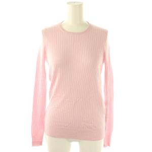 18G クルーネックニット プルオーバー カシミヤ シルク混 1 ピンク /DF OS