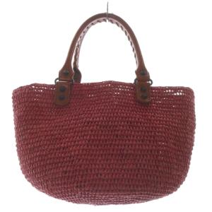 BALENCIAGA ラフィア かごバッグ ボルドー ブラウン 236741