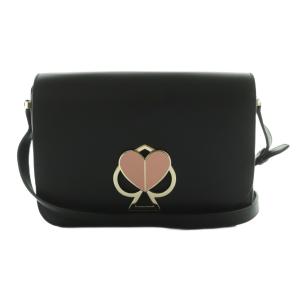 ニコラ ツイストロック ショルダーバッグ レザー 黒 /MI OS