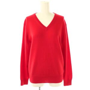24AW スコットランドカシミヤ Vネックニット セーター 長袖 F 赤 レッド /AT OS