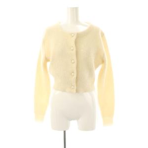 ラメシャギーカーディガン ニット クロップド F オフホワイト /DF OS