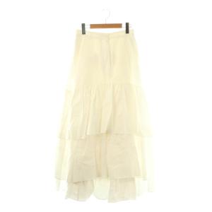 24SS VOLUME FRILL SKIRT フレアスカート ティアードスカート ロング 2 ホワイト